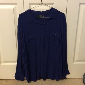 Blue Button Down Blouse